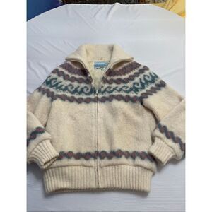 Eider Knit Wool Fair Isle Vintage Jacket Size Medium